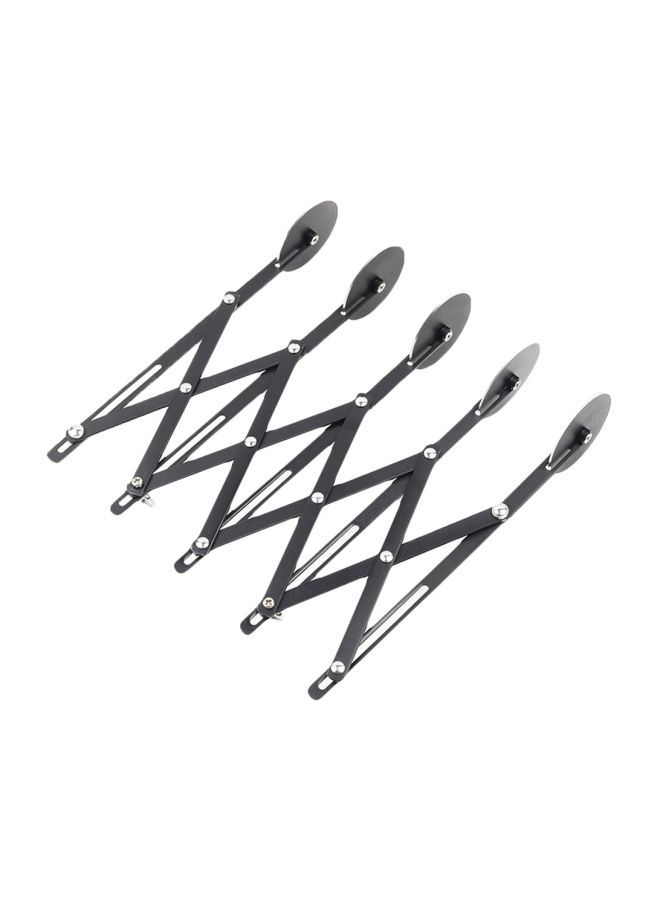 NIBEMINENT 5 Wheels Stainless Steel Adjustable Pizza Cutter Black 25.00x6.00x6.00centimeter - Image 2