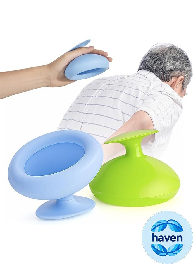 HAVEN Silicone Palm Chest Percussion Cup, Chest Physical Aid Therapy Cup, Mucus Flutter Removal Device, Percussion Treatment for Mucus, Sputum, and Expectoration Problem(4.3 * 3.5 Inch for Adult) (Blue) - Image 1