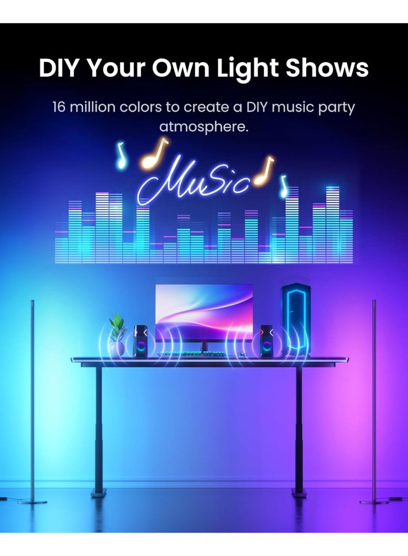 SwitchBot Smart RGB Floor Lamp with Matter, 16M Colors, Music Sync, Warm & Cool White, 1200lm Corner Standing Lamp Compatible with Alexa, Google Home, Apple Home, Scene Modes for Living Room & Bedroom - Image 5