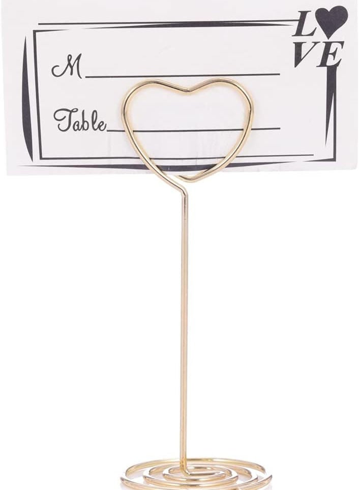 GROWSTEADY Tall Table Card Holders Number Holders Table Picture Stand Wire Photo Holder for Place Cards Wedding Party  - Image 2