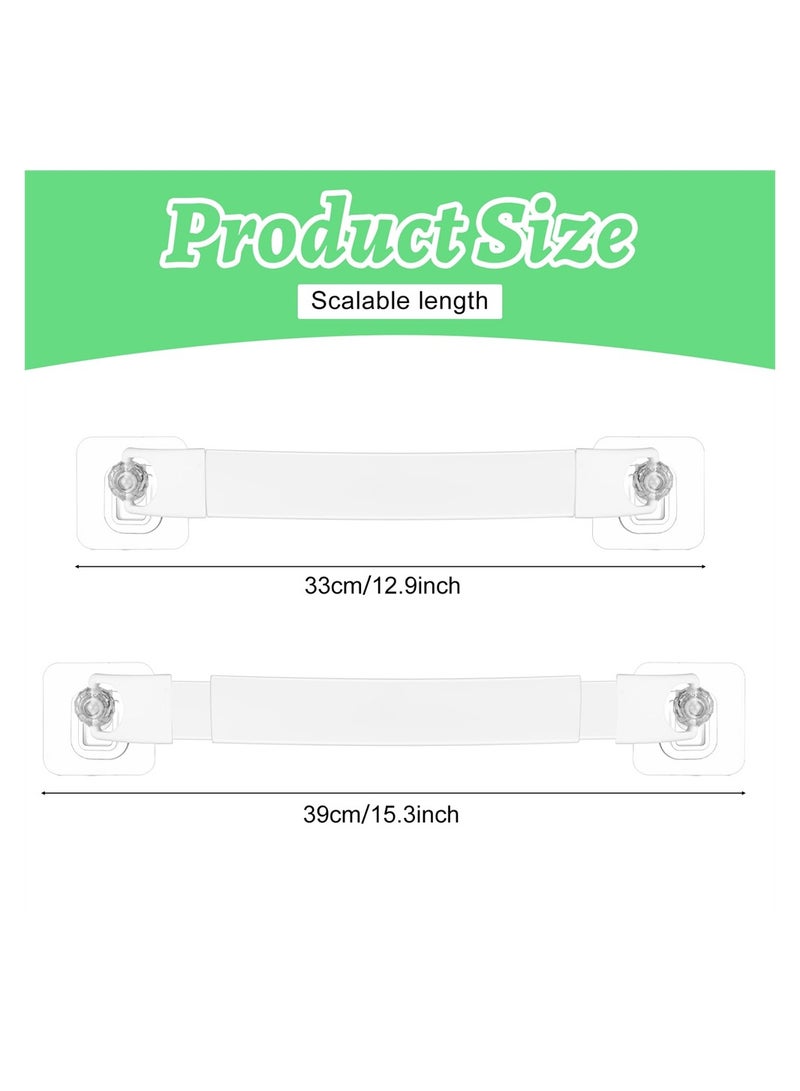 بار تخزين الزاوية للاستحمام، 2 قطعة ملحقات منزلية للرحلات وتجهيزات حاملة للحمام، رفوف زاوية بيضاء قابلة للتعديل، ملحقات ضرورية لتنظيم الحمام في السيارة. - Image 3