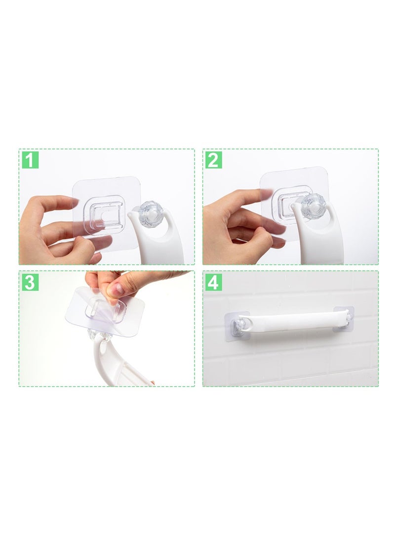 بار تخزين الزاوية للاستحمام، 2 قطعة ملحقات منزلية للرحلات وتجهيزات حاملة للحمام، رفوف زاوية بيضاء قابلة للتعديل، ملحقات ضرورية لتنظيم الحمام في السيارة. - Image 5