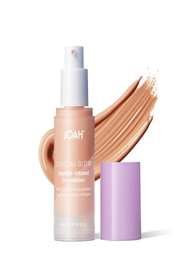 JOAH Crystal Glow Peptide-Infused Foundation, 2-in-1 Multitasking Korean Makeup with Blurring Face Primer, Luminizer, Hydration & Skin Defense for a Flawless Finish, 1.01 Oz, Light Cool - Image 1
