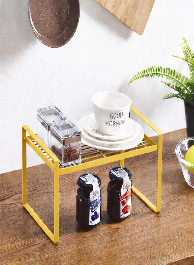 OGFC 57185 Kitchen Counter and Cabinet Shelf Spice Rack Storage Organizer, 13.6''L x 8.3''W x 7.1''H - yellow - Image 1