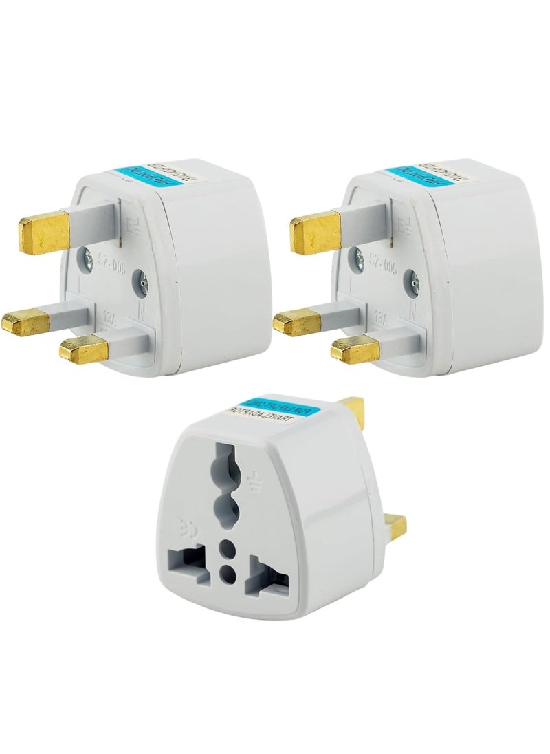 HI PLASST PINS N PLUGS TypeG Plug Adapter UK Converter 3pcs India to UK Plug Adaptor for Hong Kong UAE Dubai Singapore England Universal Travel Adapter Power Plug Pack of 3  - Image 1