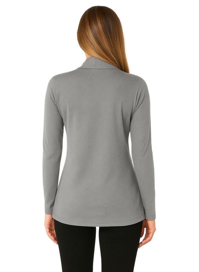 PAUSE Grey Solid Open Front Shrug - Image 2