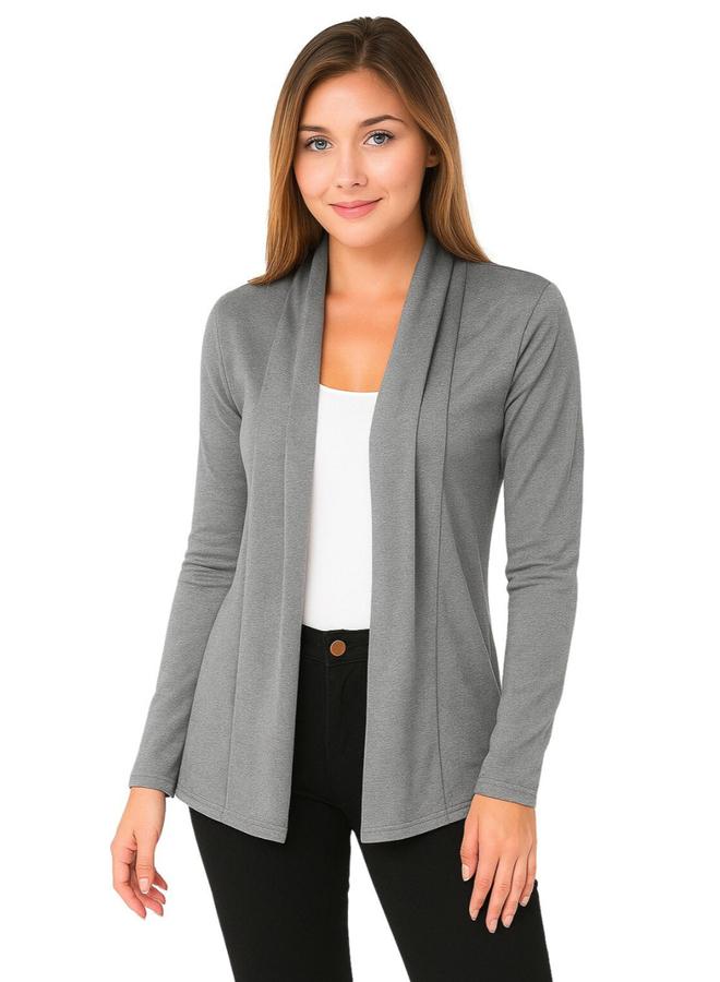 PAUSE Grey Solid Open Front Shrug - Image 1