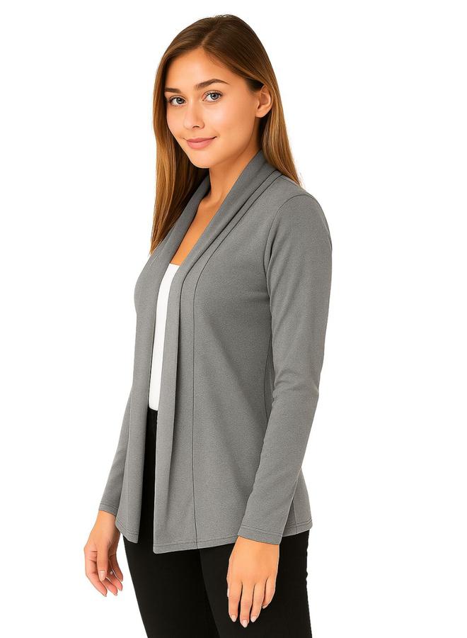 PAUSE Grey Solid Open Front Shrug - Image 5