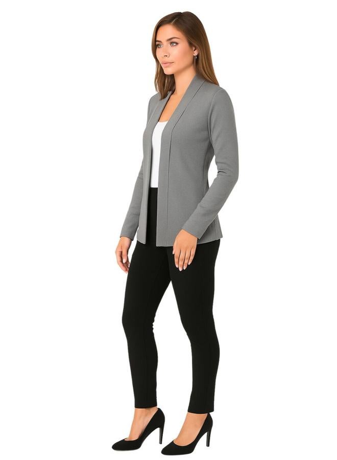 PAUSE Grey Solid Open Front Shrug - Image 4