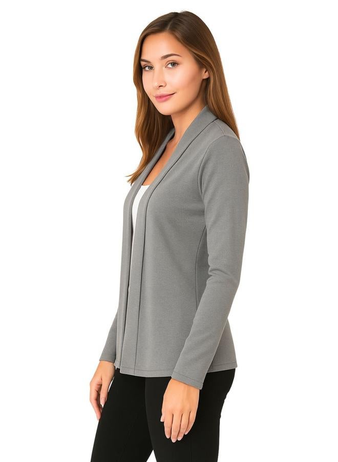 PAUSE Grey Solid Open Front Shrug - Image 3