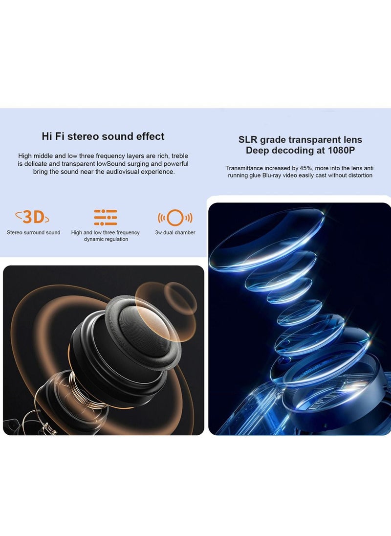 Umiio - Portable Chip Intelligence Projector Support WiFi Bluetooth HD With 16:09 Aspect Ratio For Home Cinema Business And Playing Games - Image 1