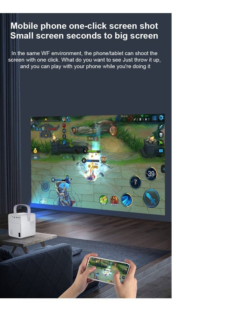 Umiio - Portable Chip Intelligence Projector Support WiFi Bluetooth HD With 16:09 Aspect Ratio For Home Cinema Business And Playing Games - Image 1