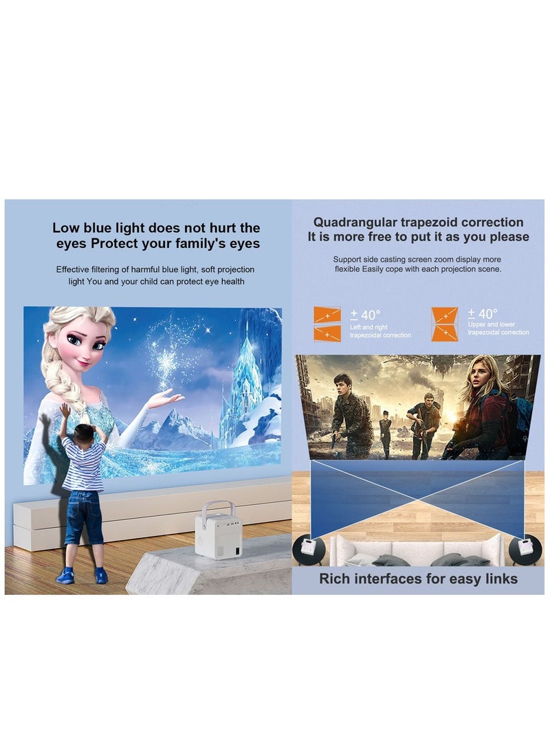 Umiio - Portable Chip Intelligence Projector Support WiFi Bluetooth HD With 16:09 Aspect Ratio For Home Cinema Business And Playing Games - Image 1