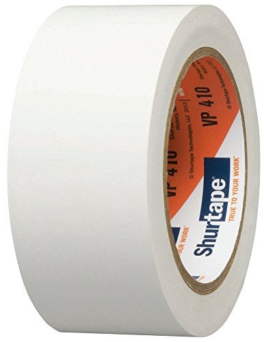 Shurtape شريط شورتاب VP 410 الملون ومجموعة شريط العلامات، لتحديد الأرضيات/الممرات أو الترميز بالألوان، يتوافق مع ترميز OSHA بالألوان، أبيض، 50 مم × 33 متر، لفة واحدة (104873) - Image 4