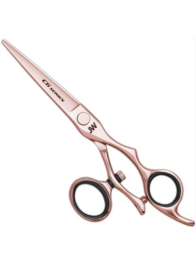 JW Shears JW C6-RG Rose Gold Swivel Thumb Professional Shear (6.25 Inches) - Image 1