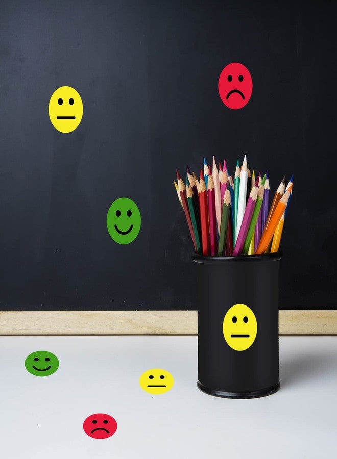 STARLIBOO Happy/Sad/Smile Face Behavior Stickers,Face Stickers for Teachers parients and Kids Reward，1" 500 pcs Per Roll- (Red/Yellow/Green) - Image 5
