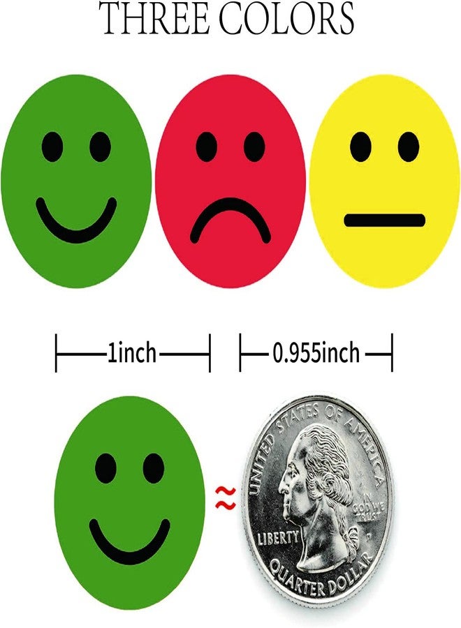 STARLIBOO Happy/Sad/Smile Face Behavior Stickers,Face Stickers for Teachers parients and Kids Reward，1" 500 pcs Per Roll- (Red/Yellow/Green) - Image 2