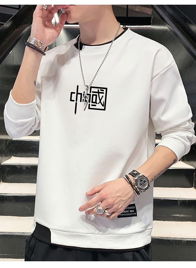 NIBEMINENT Men's Fashion Loose Long-sleeved Sweater Bottoming Shirt New Spring And Autumn Clothes - Image 2