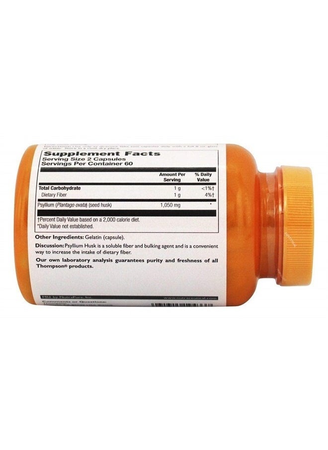 Thompson - Psyllium Husk, Veg Cap (Btl-Plastic) 1050mg 120ct - Image 1