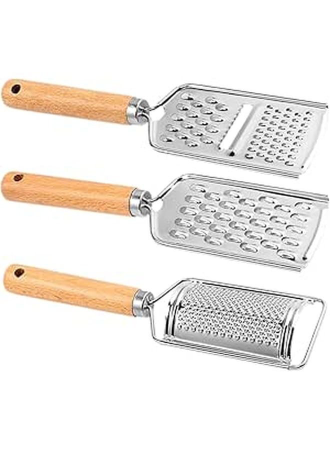Stainless Steel Vegetable Grater Set With Wooden Handle For Potato Cucumber Radish Kitchen Slicer - Image 1