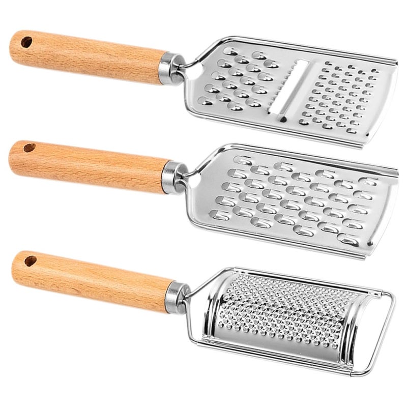 Stainless Steel Vegetable Grater Set With Wooden Handle For Potato Cucumber Radish Kitchen Slicer - Image 2
