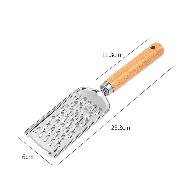Stainless Steel Vegetable Grater Set With Wooden Handle For Potato Cucumber Radish Kitchen Slicer - Image 5
