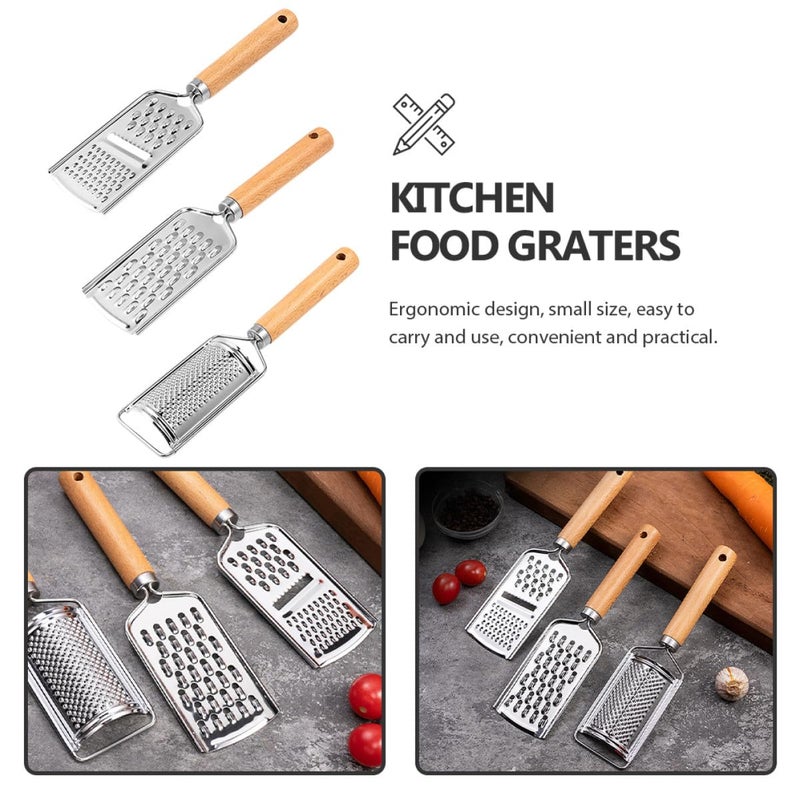 Stainless Steel Vegetable Grater Set With Wooden Handle For Potato Cucumber Radish Kitchen Slicer - Image 4