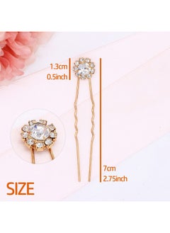 Ammei Headpiece Crystal Bridal Hair Pins Clips Wedding Hair Accessories Hair Set Jewelry With Rhinestone For Brides And Bridesmaids Set Of 12 (Gold)  - Image 5