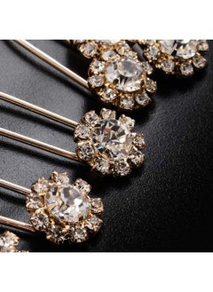 Ammei Headpiece Crystal Bridal Hair Pins Clips Wedding Hair Accessories Hair Set Jewelry With Rhinestone For Brides And Bridesmaids Set Of 12 (Gold)  - Image 4
