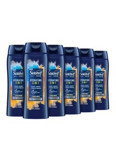 Suave Suave Men Moisturizing Body, Face and Hair Wash, 3-in-1 For Hydrated Skin and Hair, Citrus & Musk scent, No Parabens, No Phtahaltes, 18 Oz Pack of 6  - Image 1