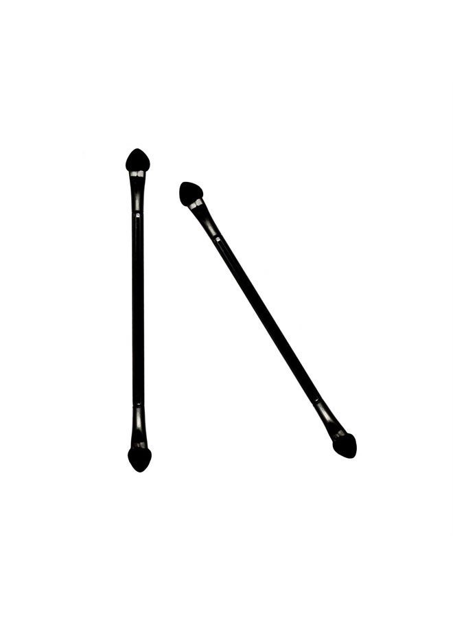 MosBug Professional Double Head Eyeshadow Brushes Cosmetic Tool 30 Pcs Disposable Dual Sides Eyeshadow Sponge Brushes Makeup Applicator, with 12 cm Long Handle, Black - Image 2