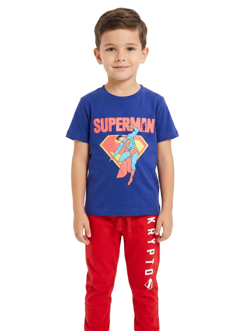 Warner Bros. DC Comics Superman Toddler Boys PJ Set – Graphic T-Shirt & Jogger Pants Sleepwear Set