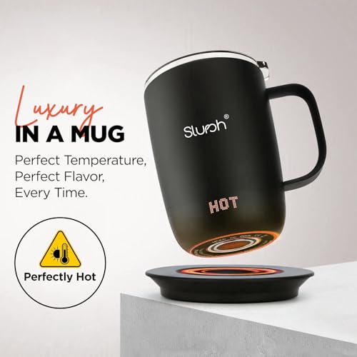 Slursh Temperature Control Smart Mug 300ml, Double Wall Vacuum Insulated Coffee Mug with Smart LED Display & Lid, 3200mAh Battery, Temperature Controlled Coffee Mug for Travel & Office - Image 2