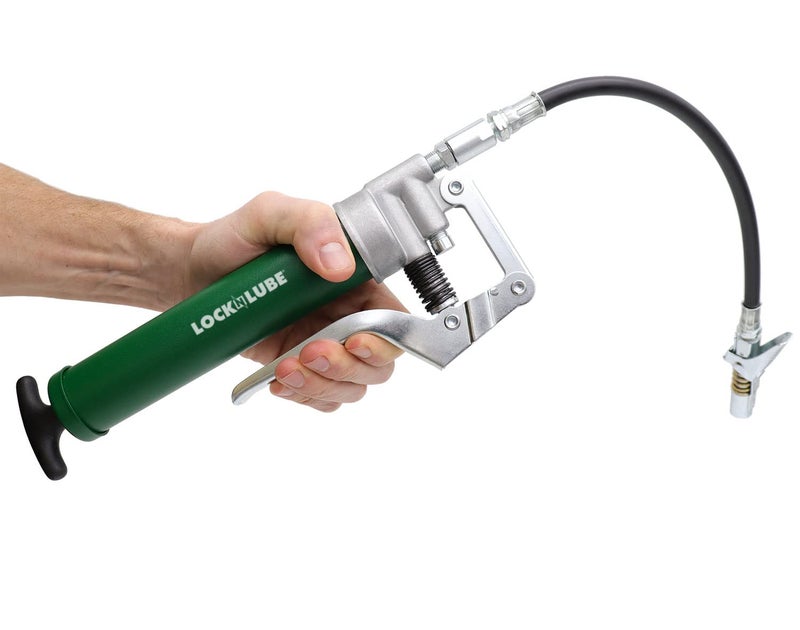 LockNLube Mini Grease Gun Kit. Includes Our Patented Grease Coupler (Locks on, Stays on, Won't Leak!) Plus a 12 Hose and in-line Hose Swivel. - Image 3