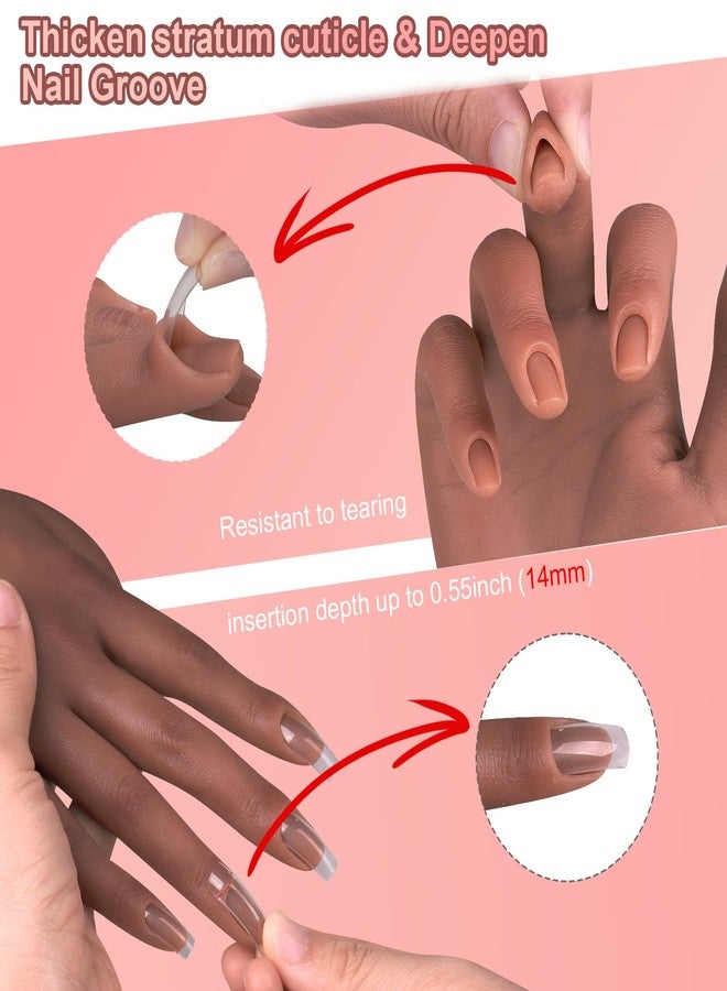 imene Practice Hand for Acrylic Nails，Nail Practice Hand with Stand Bracket, Flexible Bendable Silicone Nail Practice Fake Hand, Nail Training Mannequin Hand for Acrylic Nails for Beginners, Nail Tech - Image 4