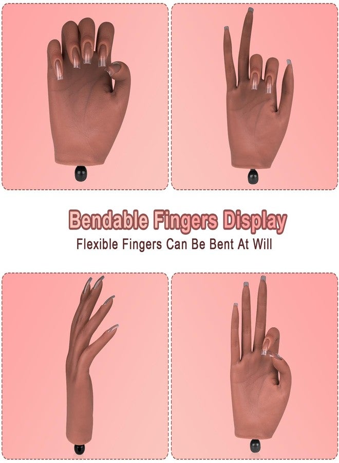 imene Practice Hand for Acrylic Nails，Nail Practice Hand with Stand Bracket, Flexible Bendable Silicone Nail Practice Fake Hand, Nail Training Mannequin Hand for Acrylic Nails for Beginners, Nail Tech - Image 3