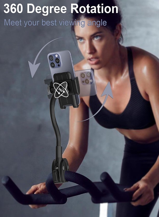 Kolasels Spin Bike Phone Holder, Gooseneck Phone Mount for Bike, Handlebar Cell Phone Clamp for Wheelchair, Stroller, Bicycle, Scooter, Treadmill, Compatible with iPhone 16 Pro Max, Galaxy, 4-7" Phone - Image 5