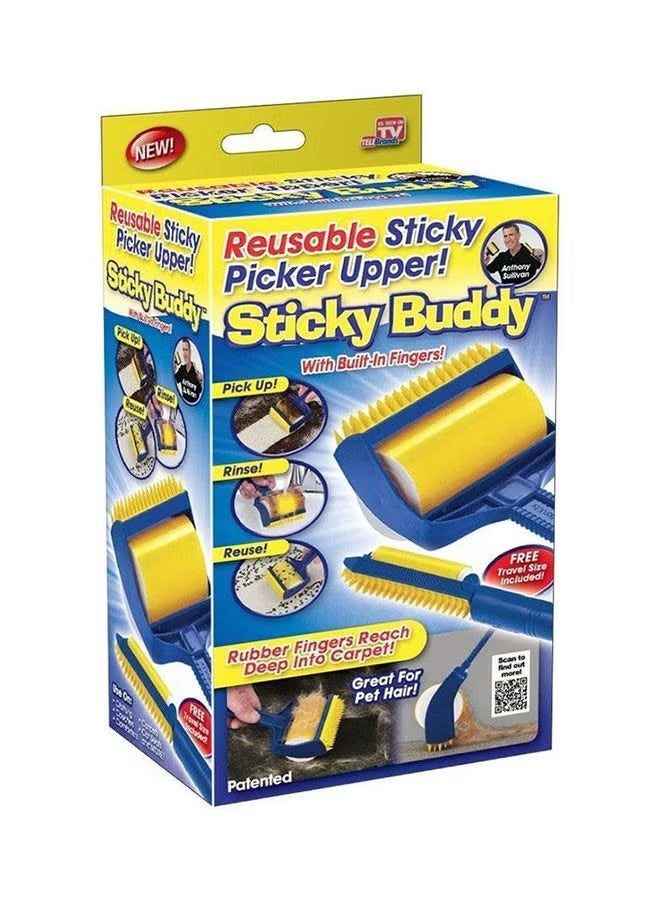 Sticky Buddy Reusable Sticky Picker Upper Roller With Built-In Fingers Multicolour - Image 2