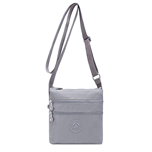 AOCINA Crossbody Purses for Women Lightweight Small Travel Bag Shoulder Purses and Handbags with Multi Zipper Pockets (Grey) - Image 1