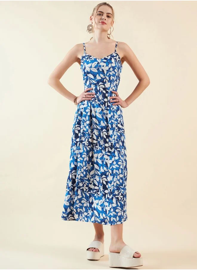 Freehand Women Flared Casual Floral Print Maxi Dress