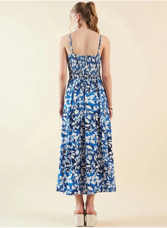 Freehand Women Flared Casual Floral Print Maxi Dress