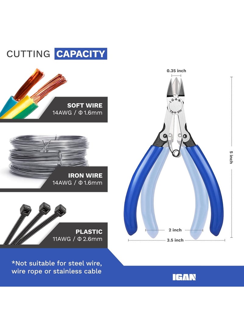 Relex Wire Flush Cutters, Model Sprue Wire Clippers for Crafting, Ultra Sharp and Precision CR-V Side Cutting nippers, Ideal for Clean Cut and Precision Cutting Needs - Image 2