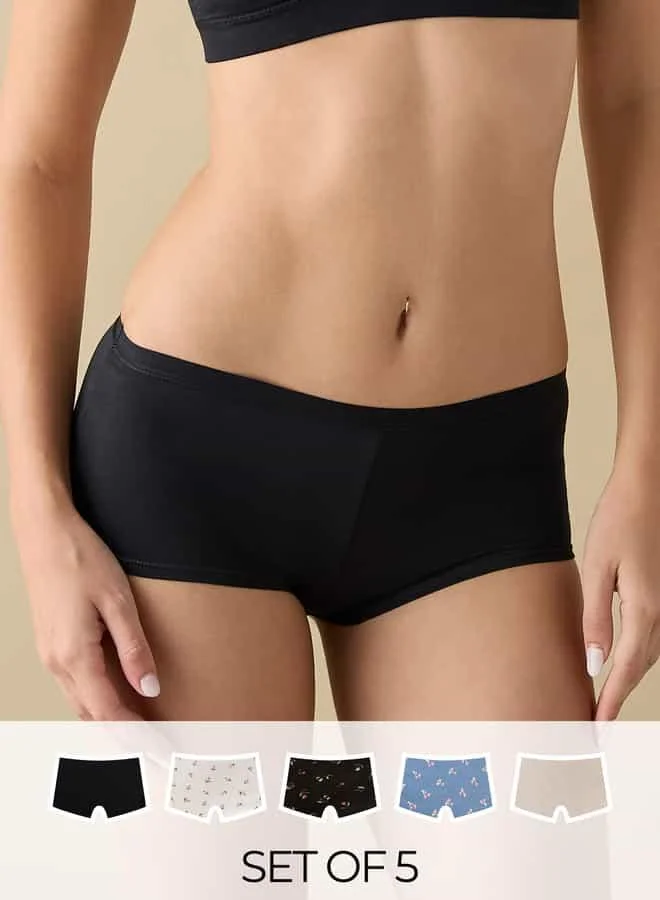 سبلاش فيڤ Set of 5 - Assorted Boyshorts with Elasticated Waistband
