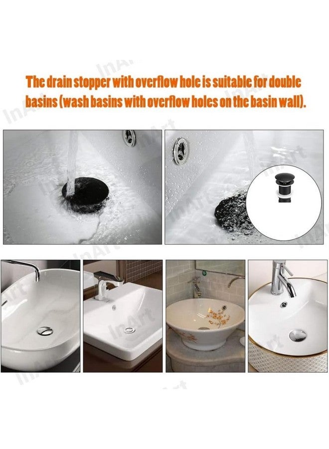 inart صنبور تصريف حوض نحاسي بلمسة نهائية سوداء من InArt - 5 بوصة خيط كامل، صنبور صمام Flush 32 مم، سهل التركيب (أسود)(أسود 3) - Image 4