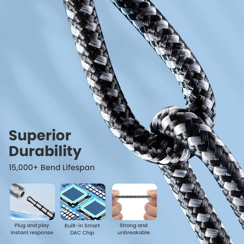Verilux ® 4 in 1 USB C to 3.5mm Connector, PD 10W Type C & Light-ning to 3.5 MM & C Connector, Game Sound Card Game Audio Adapter Support for iPhone 17/16/15, HarmonyOS 15/14/13, Oppo, OnePlus - Image 5
