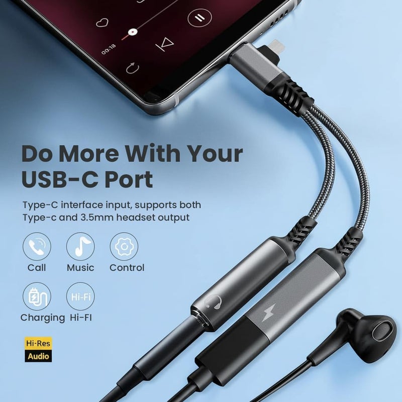 Verilux ® 4 in 1 USB C to 3.5mm Connector, PD 10W Type C & Light-ning to 3.5 MM & C Connector, Game Sound Card Game Audio Adapter Support for iPhone 17/16/15, HarmonyOS 15/14/13, Oppo, OnePlus - Image 2