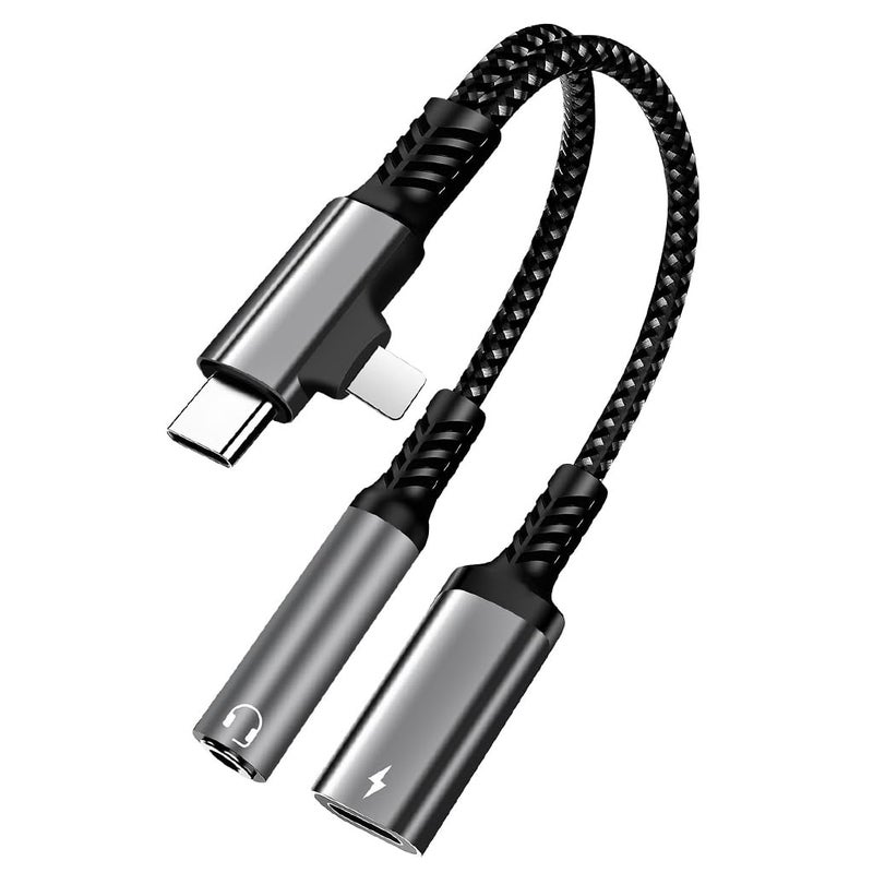 Verilux ® 4 in 1 USB C to 3.5mm Connector, PD 10W Type C & Light-ning to 3.5 MM & C Connector, Game Sound Card Game Audio Adapter Support for iPhone 17/16/15, HarmonyOS 15/14/13, Oppo, OnePlus - Image 1