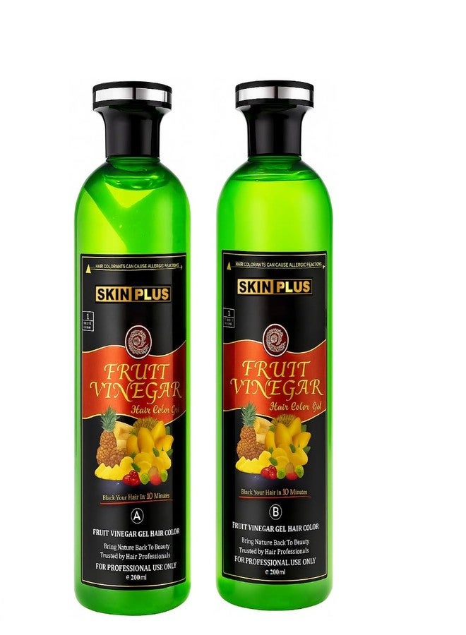 SKINPLUS Ammonia Free Fruit Vinegar Hair Color Gel | Natural Black | Nourishing Hair Dye with Shine & Softness | 200ml × 2 - Image 2
