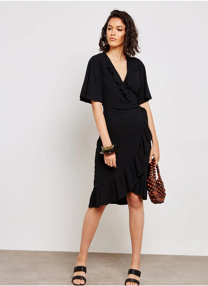 YAS Frill Wrap Dress