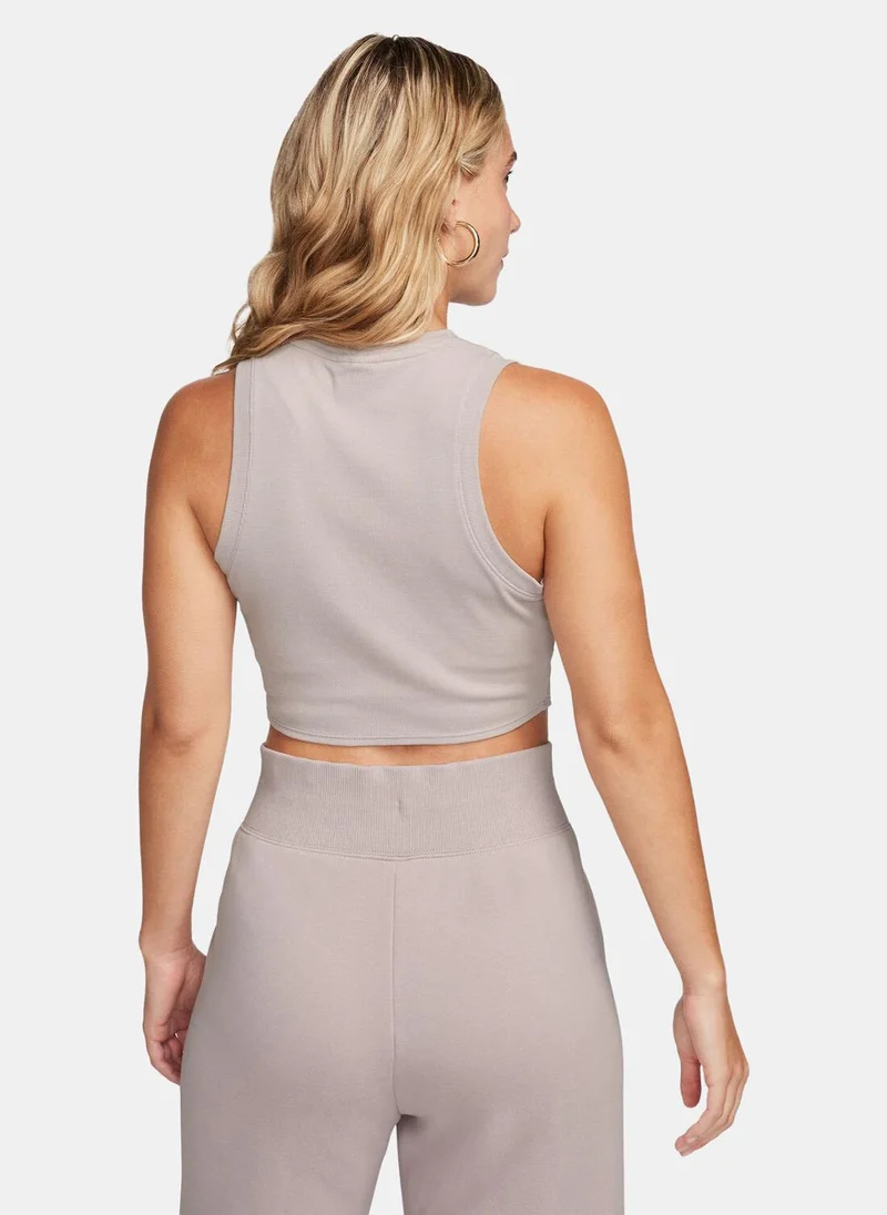 Nike Women's Sportswear Chill Tight Cropped Mini-Rib Tank Top